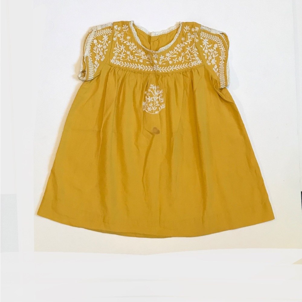 Bonpoint Yellow Embroidered Baby Dress